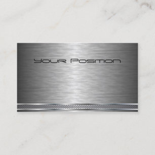 Brushed Dark  Silver Corporate Business Card