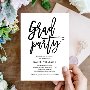 Brushed EDITABLE COLOR Graduation Party Invitation