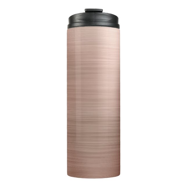 Brushed Faux Rose Gold Metallic Thermal Tumbler (Front)