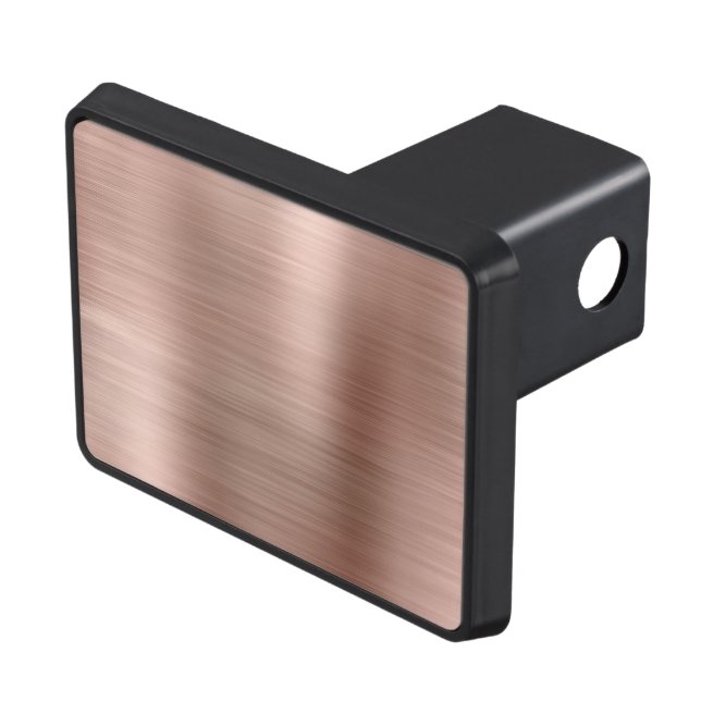 Brushed Faux Rose Gold Metallic Trailer Hitch Cover (Top Right)