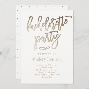 Brushed Glimmer Bachelorette Party Invitation