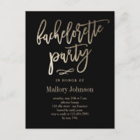 Brushed Glimmer Bachelorette Party Invitation