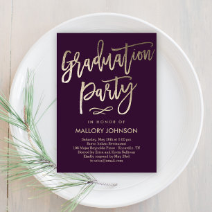Brushed Glimmer EDITABLE COLOR Graduation Invite