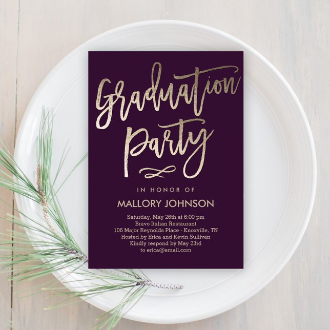 Brushed Glimmer EDITABLE COLOR Graduation Invite (Creator Uploaded)