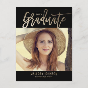 Brushed Glimmer Editable Colour Graduation Postcar Postcard