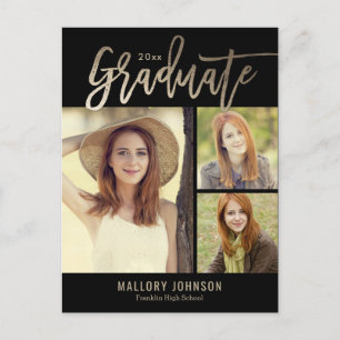 Brushed Glimmer Editable Colour Graduation Postcar Postcard