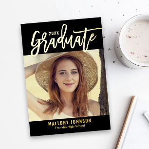 Brushed Glimmer Foil Graduation Invitation Card