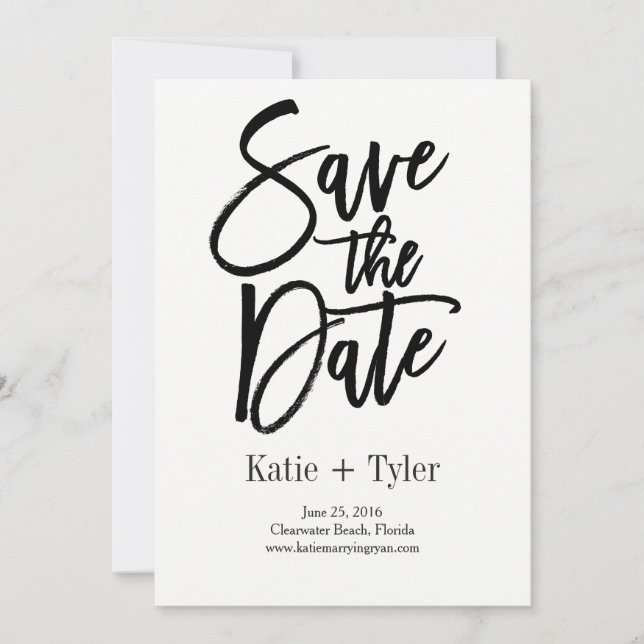 Brushed Glimmer Save The Date Card (Front)