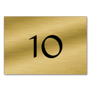Brushed Gold Custom Table Number Card