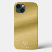 Brushed Gold Look Personalized Monogram