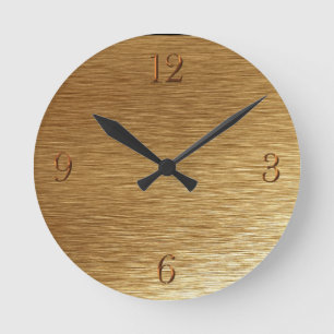 Brushed Gold Metal-look Wall Clock