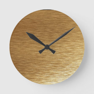 Brushed Gold Metal-look Wall Clock