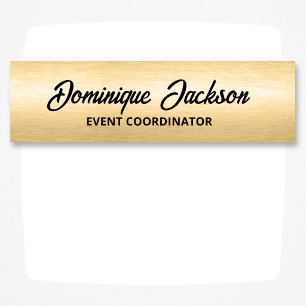 Brushed Gold Professional Employee ID Name Tag