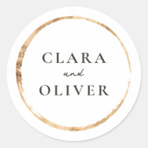 Brushed Gold Ring Serif Wedding Envelope