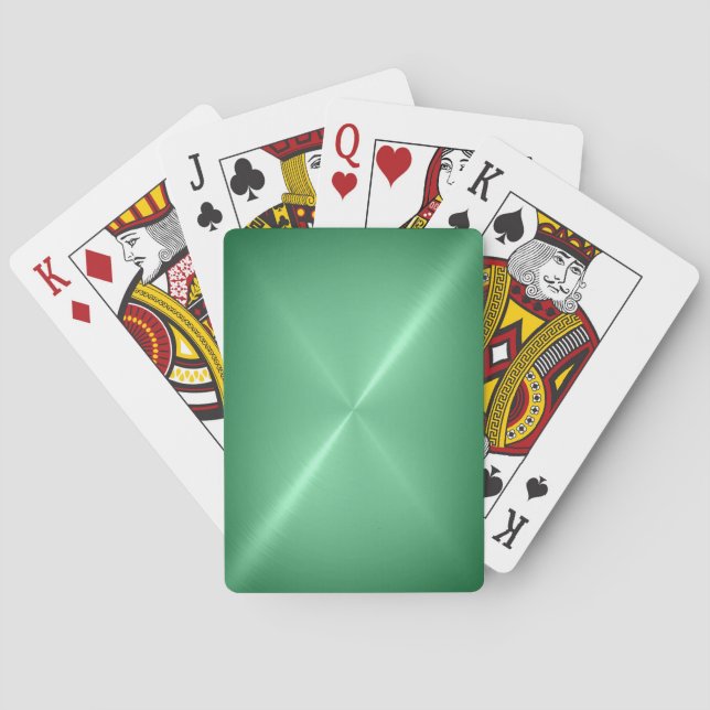 Brushed Green Metal Playing Cards (Back)