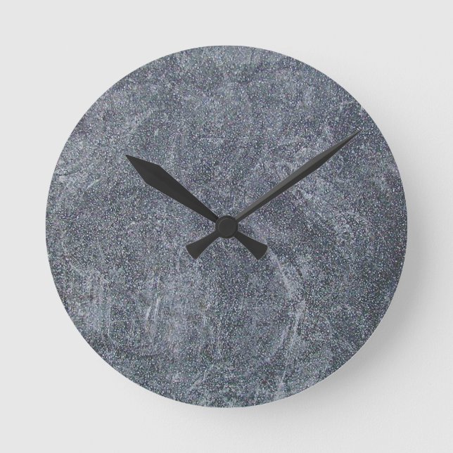 Brushed Grey Stone Granite Texture Background Round Clock (Front)