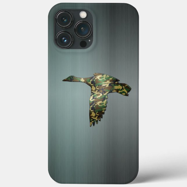 Brushed Gun Metal - Camo Mallard Duck in Flight Ca Case-Mate iPhone Case (Back)