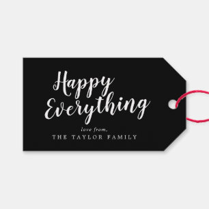 Brushed Happy Everything Family Holiday Gift Tags