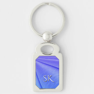 Brushed Lavender to Violet Contour Design Monogram Keychain