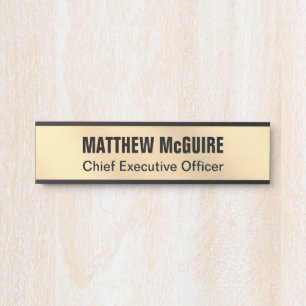 Brushed Light Gold Look Office Door Sign