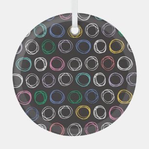 Brushed Lines: Hand Drawn Seamless Design Glass Ornament