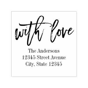 Brushed Love Personalized Rubber Stamp