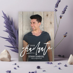 Brushed Mark Editable Color Graduation Invitation