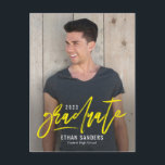 Brushed Mark Editable Colour Graduation Postcard<br><div class="desc">Modern and stylish graduation announcement/invitation from Berry Berry Sweet Designs. Visit our design showroom at www.berryberrysweet.com for stylish stationery designs and personalized gifts!</div>