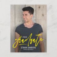 Brushed Mark Editable Colour Graduation Postcard