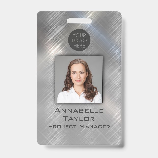 Brushed Metal Business Badge (Front)
