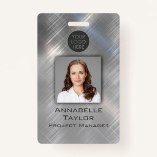 Brushed Metal Business Badge