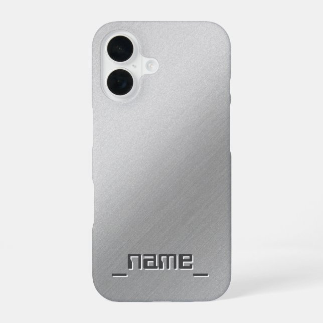 Brushed Metal design -  iPhone 16 Case (Back)