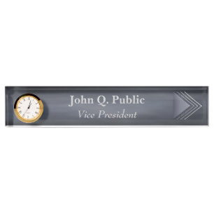 Brushed Metal Desk Nameplate