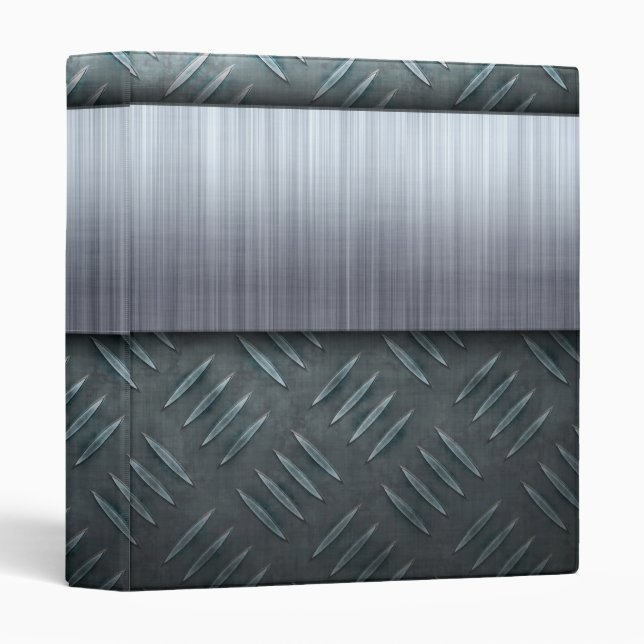 Brushed Metal Diamond Plate Template Binder (Front/Spine)