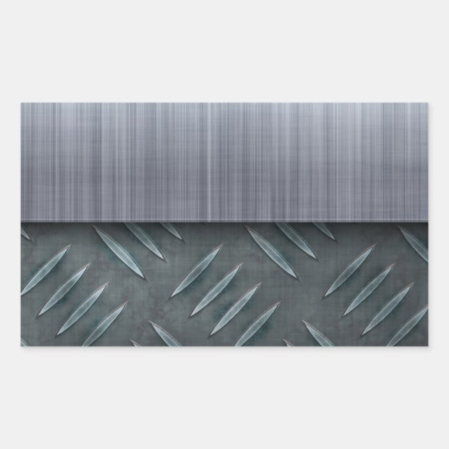 Brushed Metal Diamond Plate Template Sticker (Front)
