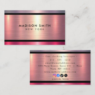 Brushed Metal Gold Banding  Business Card