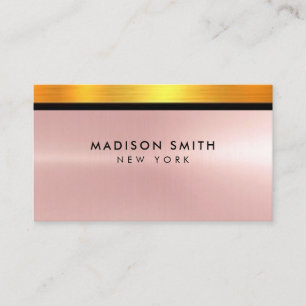 Brushed Metal Gold Banding ID801 Business Card