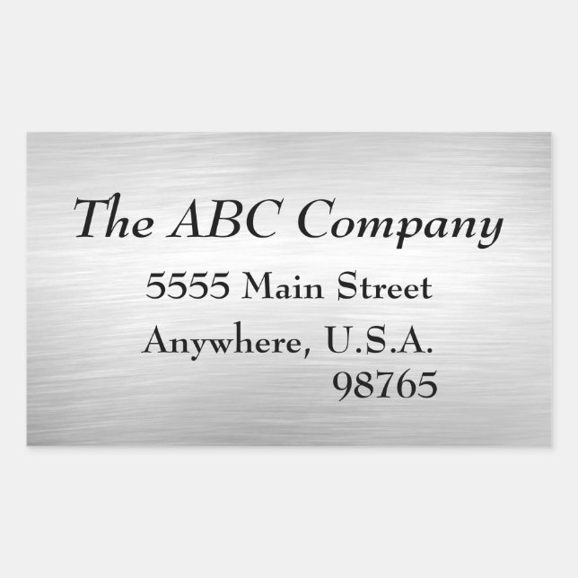 Brushed Metal Look Address Labels Stickers (Front)