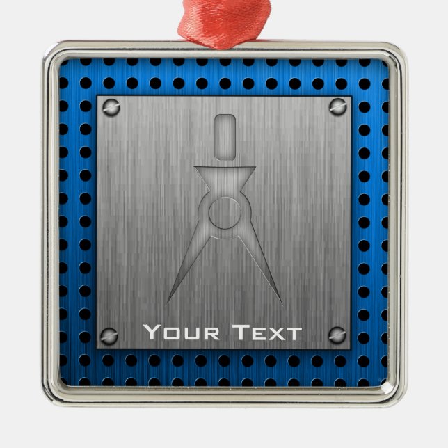 Brushed Metal-look Architect Metal Ornament (Front)