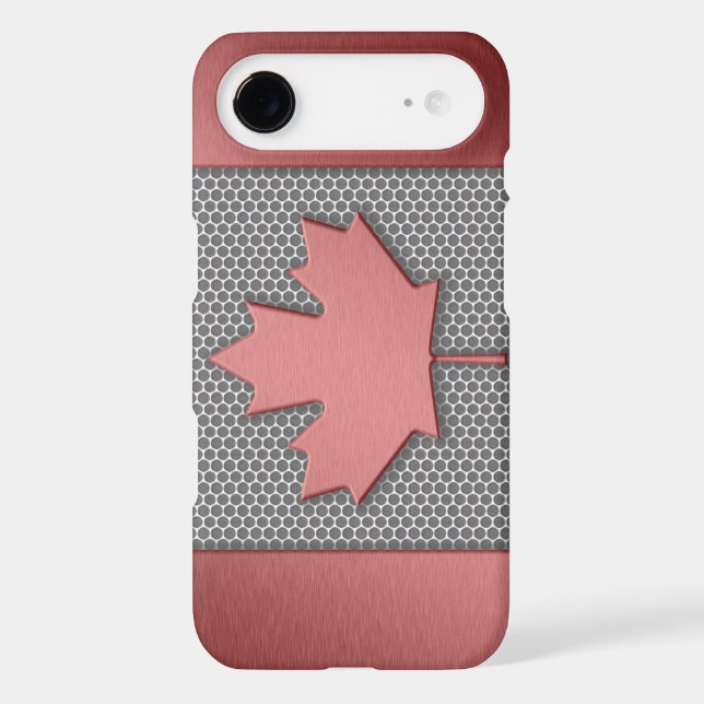 Brushed Metal Look Canadian Flag Case-Mate iPhone Case (Back)