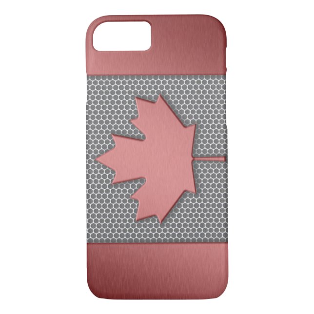 Brushed Metal Look Canadian Flag Case-Mate iPhone Case (Back)