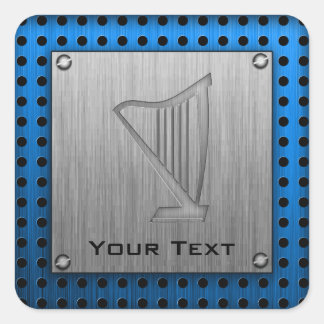 Brushed Metal-look Harp Square Sticker