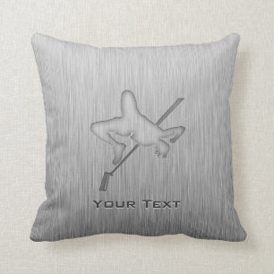 Brushed Metal-look High Jump Throw Pillow