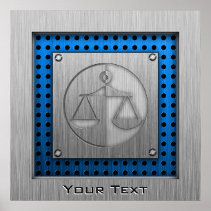 Brushed Metal-look Justice Scales Poster
