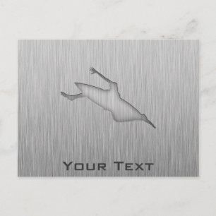 Brushed Metal-look Kayaking Postcard