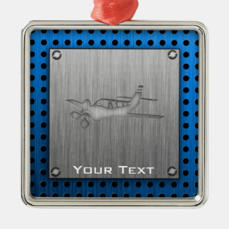 Brushed Metal-look Plane Metal Ornament