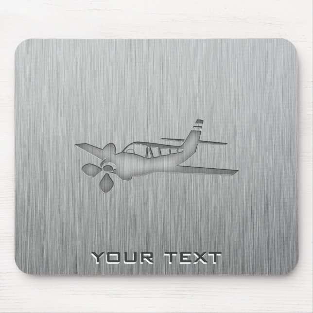 Brushed Metal-look Plane Mouse Pad (Front)
