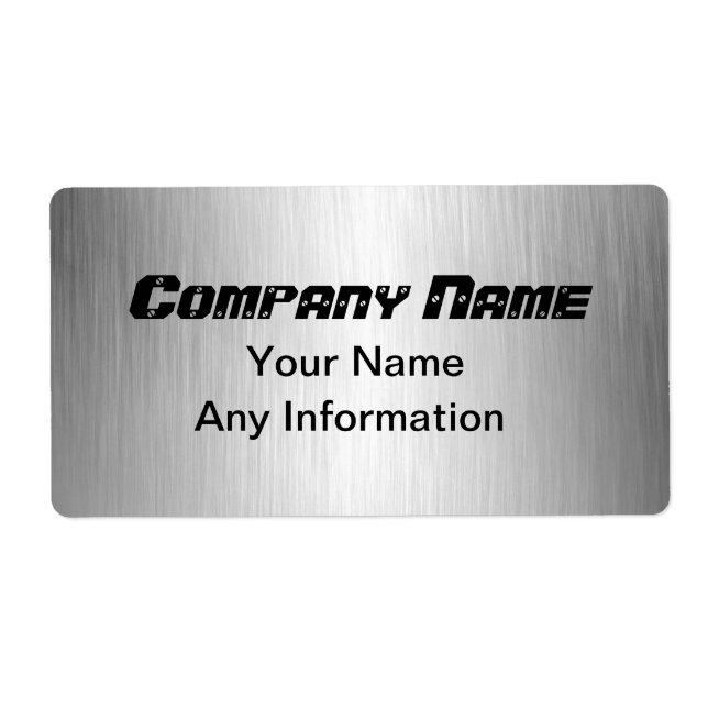 Brushed Metal Look Return Address Shipping Labels (Front)