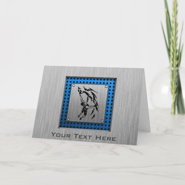 Brushed Metal look Rock Climbing Card (Front)