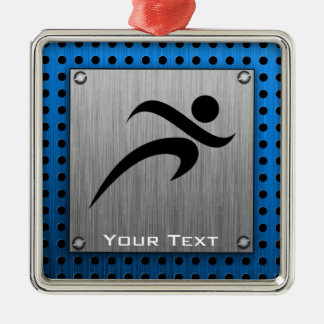Brushed Metal look Running Ornament